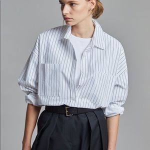 Amaris Striped Button Down Shirt - White/Onyx